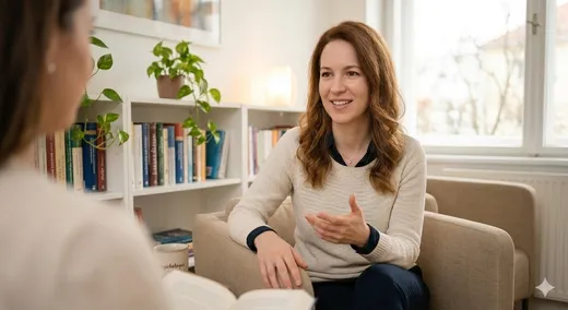 Nagy Krisztina klienssel beszélget