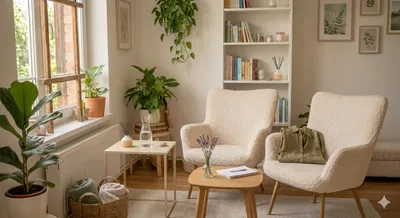 Pszichológus rendelő belső tere